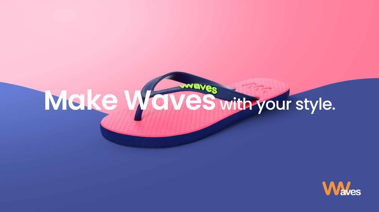 Waves Flip Flops for Women - 100% Natural Rubber